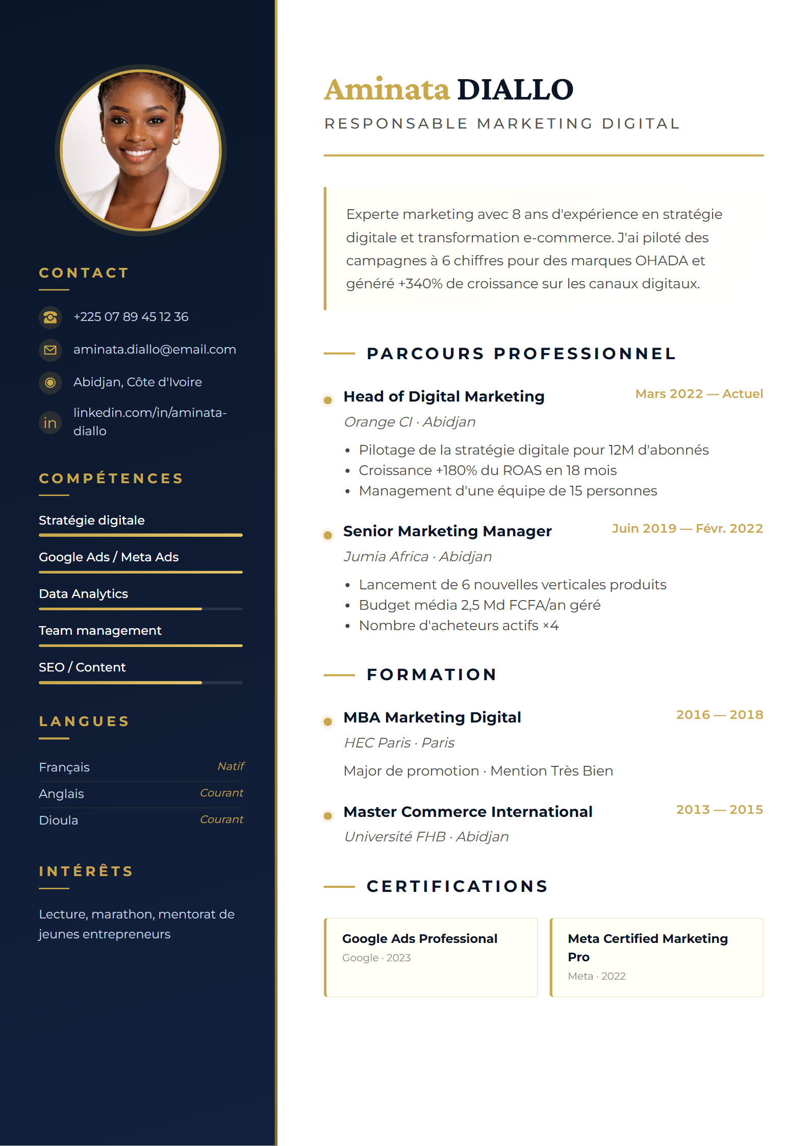 Aperçu Executive Dorée